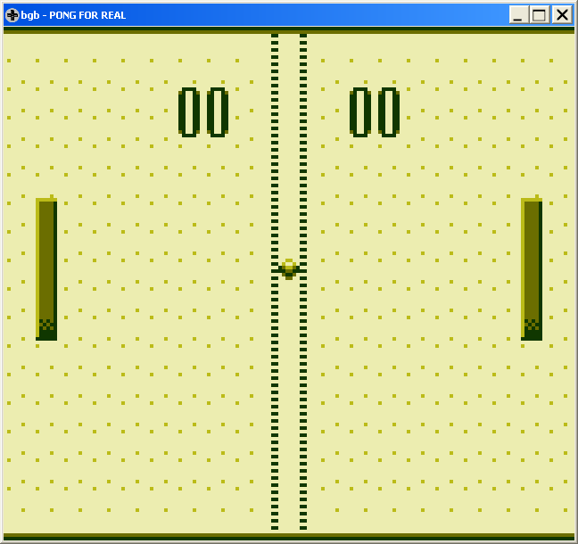 Basic pong screen with score 0-0